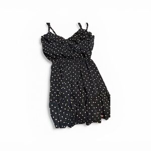 Hollister Black and Gold Polka Dot Mini Dress